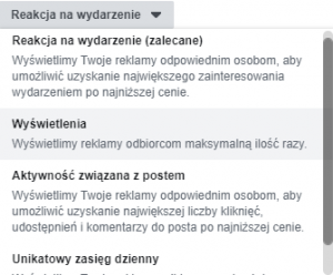 Cel: aktywność na wydarzenie Cel: aktywność na wydarzenie