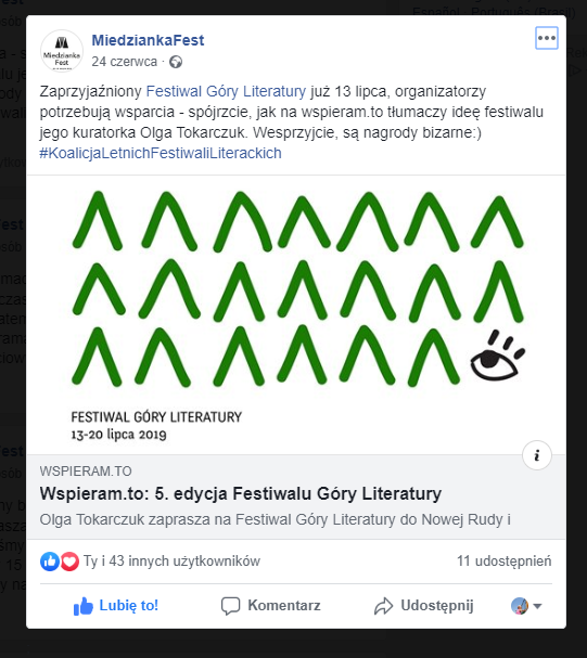 Miedzianka Fest wspiera Festiwal Gry Literatury