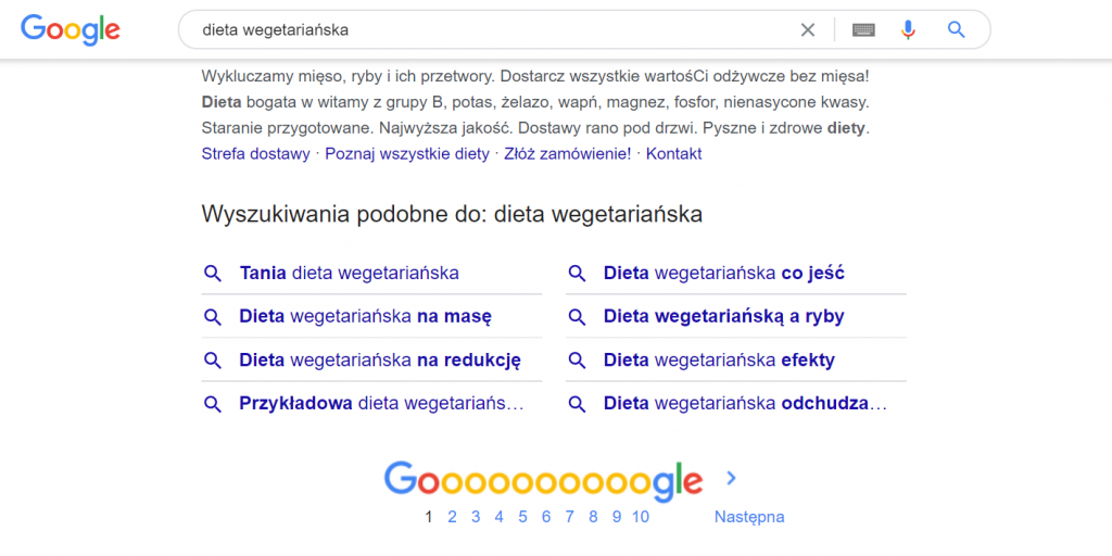 Podpowiedzi haseł w wyszukiwarce